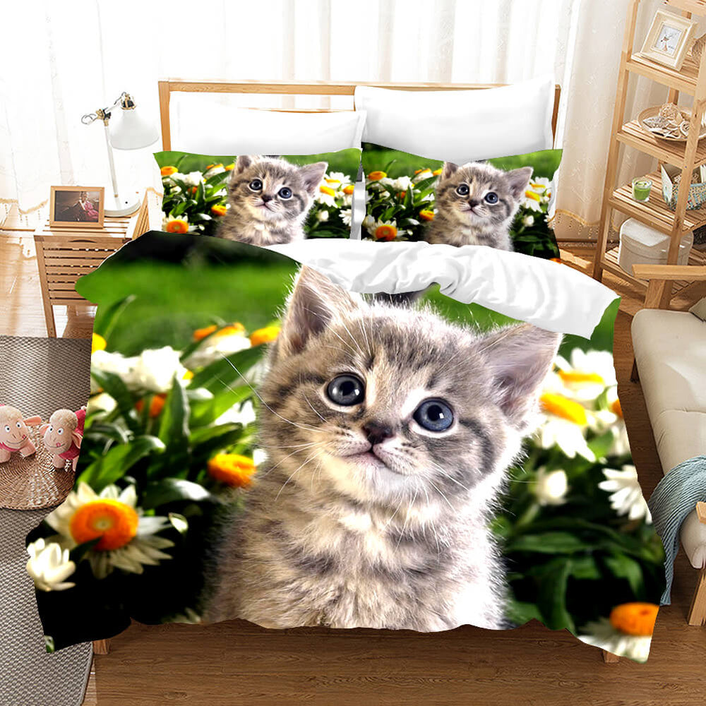 Cute Animal Pet Cats Bedding Set Quilt Covers Without Filler (Online Order Only)