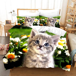 Cute Animal Pet Cats Bedding Set Duvet Covers (Online Order Only)
