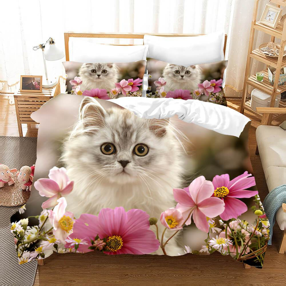 Cute Animal Pet Cats Bedding Set Duvet Covers (Online Order Only)