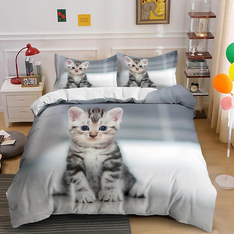Cute Animal Pet Cats Bedding Set Duvet Covers (Online Order Only)