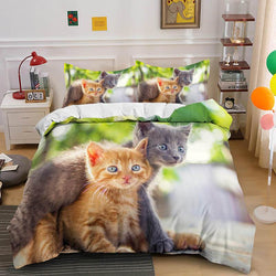 Cute Animal Pet Cats Bedding Set Duvet Covers (Online Order Only)