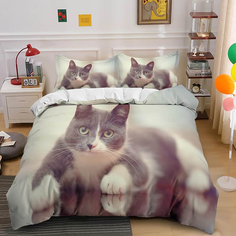 Cute Animal Pet Cats Bedding Set Duvet Covers (Online Order Only)