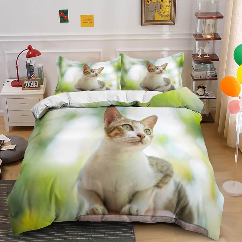 Cute Animal Pet Cats Bedding Set Duvet Covers (Online Order Only)