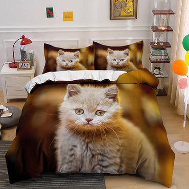 Cute Animal Pet Cats Bedding Set Quilt Covers Without Filler (Online Order Only)