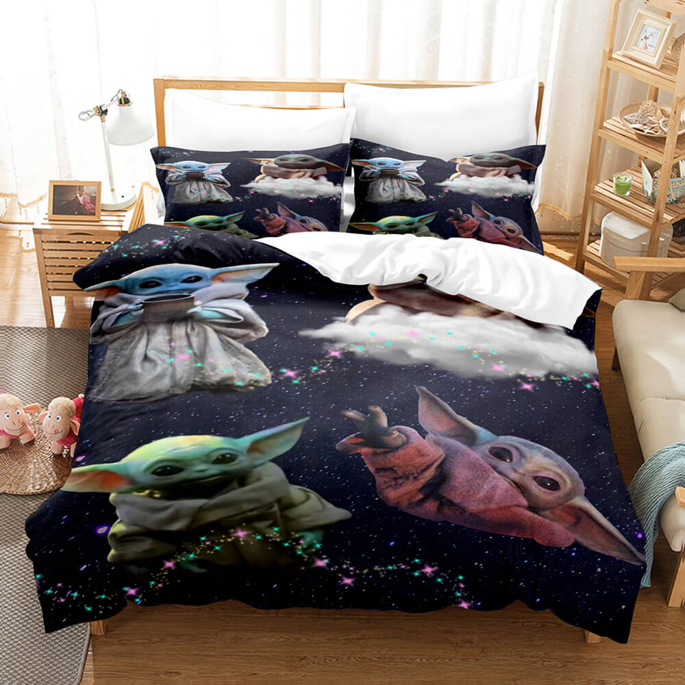 Cute Baby Yoda Cosplay Bedding Set Quilt Cover Without Filler (Online Order Only)