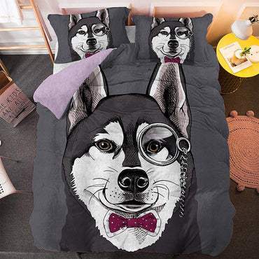 Cute Dog Cartoon Pug Bedding Set Duvet Covers (Online Order Only)