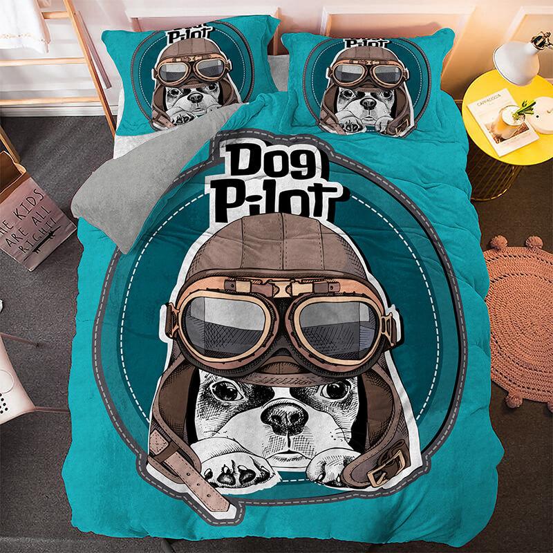Cute Dog Cartoon Pug Bedding Set Duvet Covers (Online Order Only)