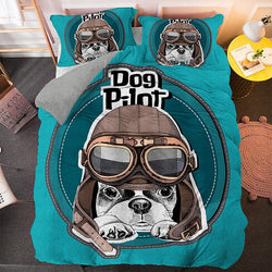 Cute Dog Cartoon Pug Bedding Set Duvet Covers (Online Order Only)