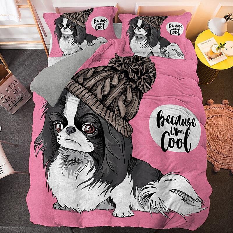 Cute Dog Cartoon Pug Bedding Set Duvet Covers (Online Order Only)