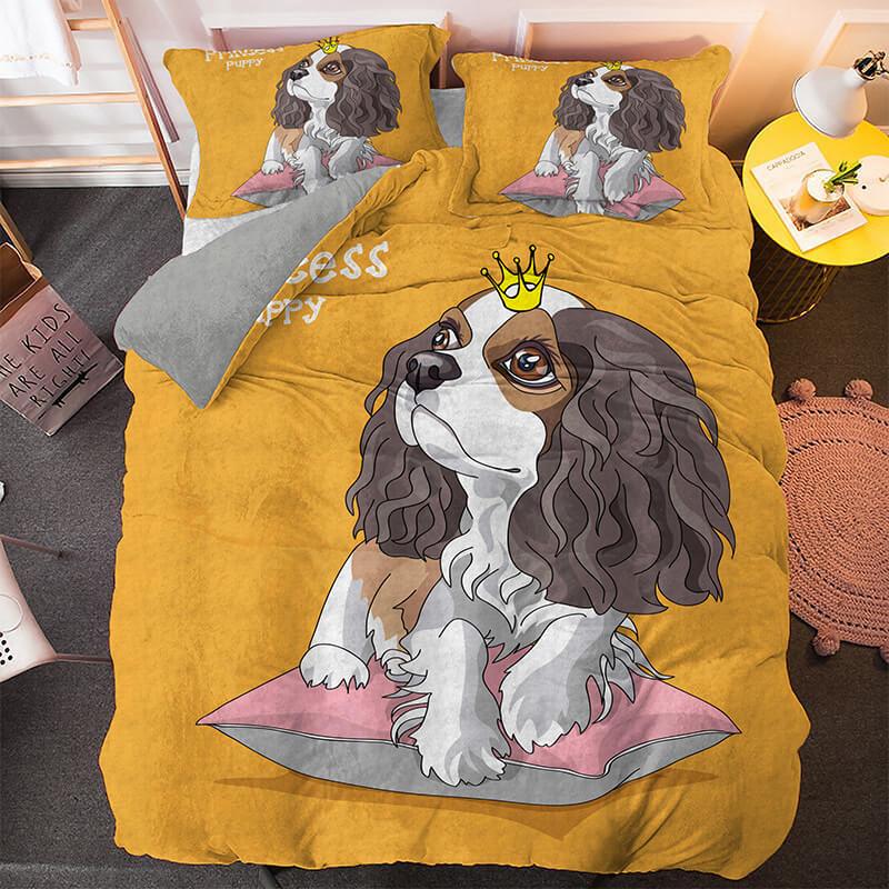 Cute Dog Cartoon Pug Bedding Set Duvet Covers (Online Order Only)