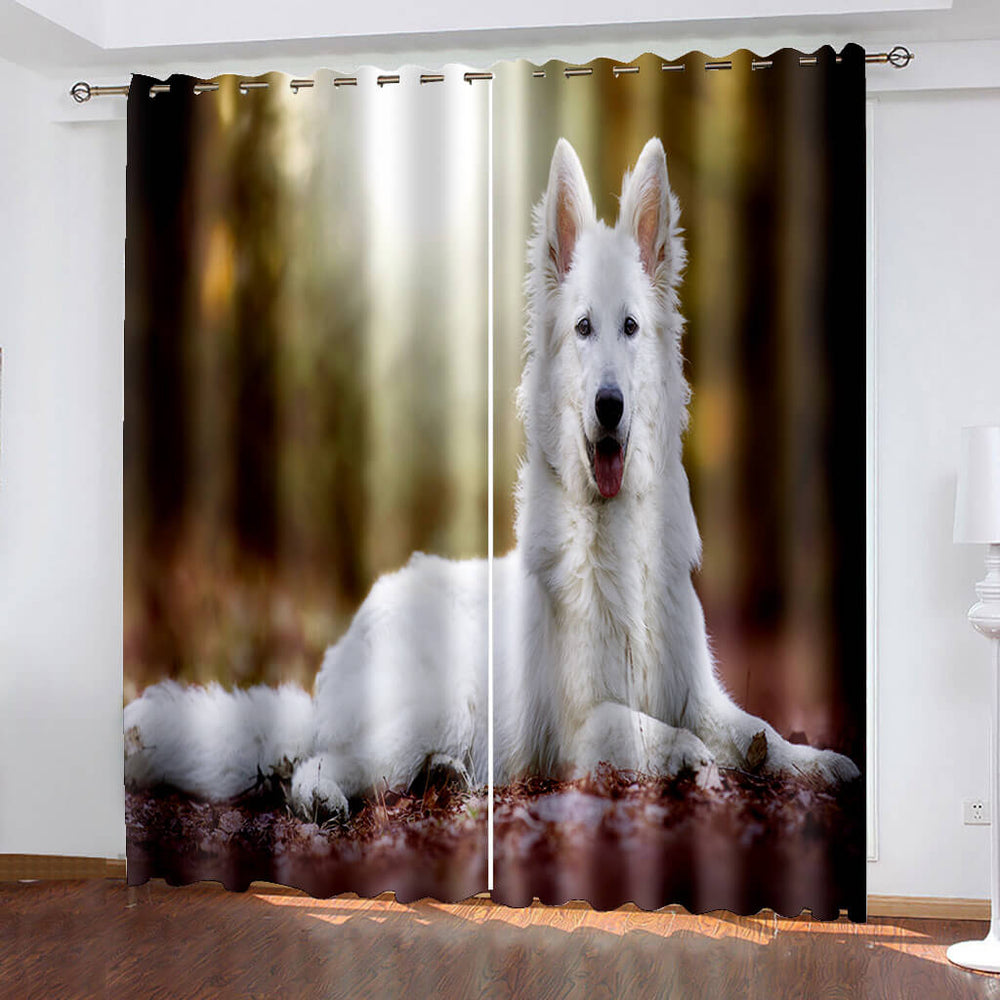Cute Dogs Curtains Blackout Window Treatments Drapes for Room Decoration (Online Order Only)