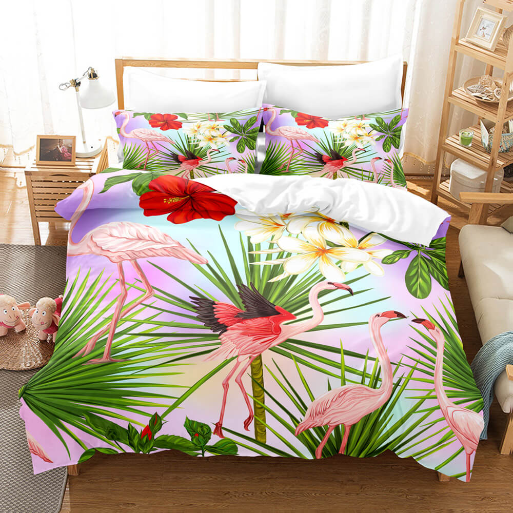 Cute Flamingo Bedding Set Quilt Covers Without Filler (Online Order Only)