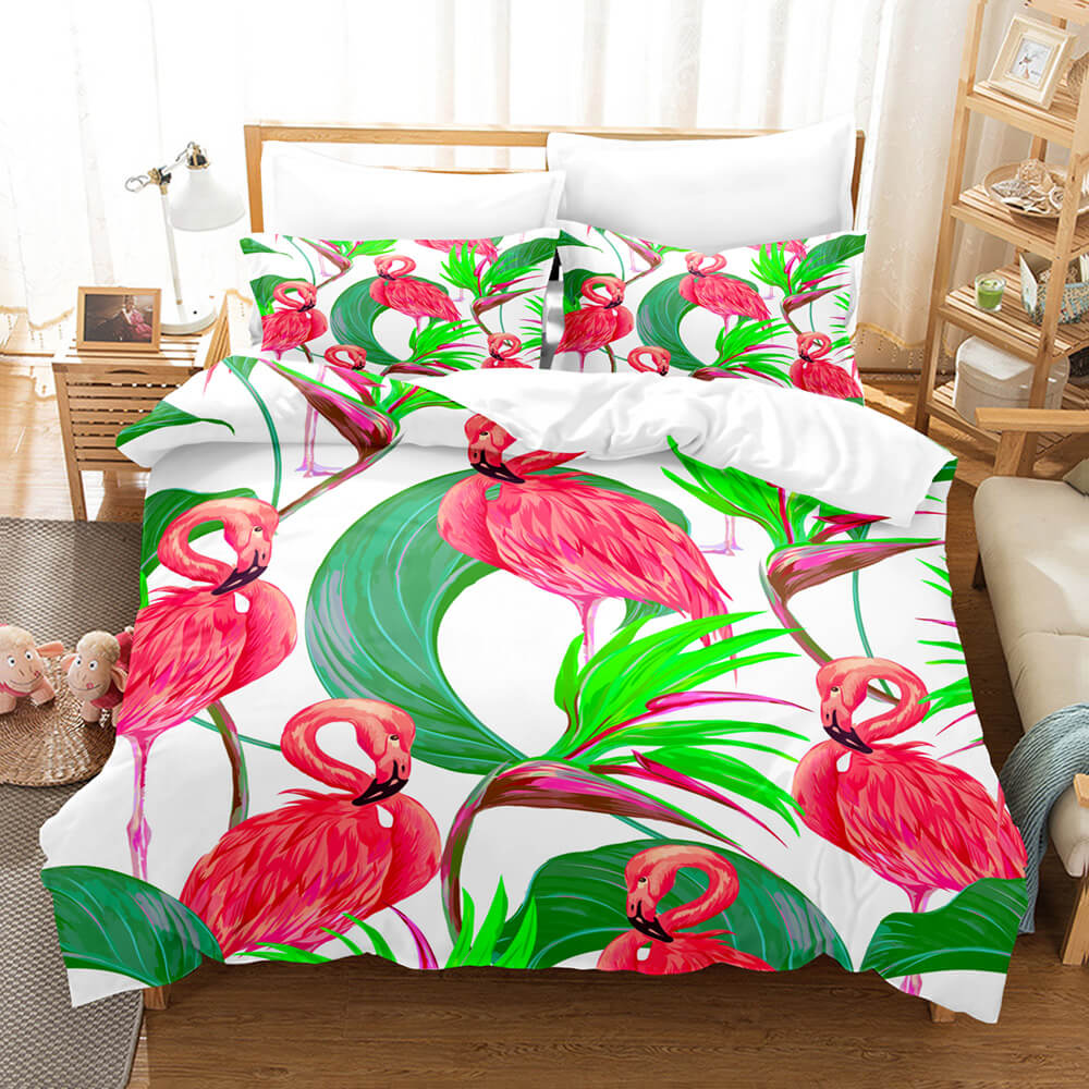 Cute Flamingo Bedding Set Quilt Covers Without Filler (Online Order Only)