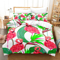 Cute Flamingo Bedding Set Quilt Covers Without Filler (Online Order Only)