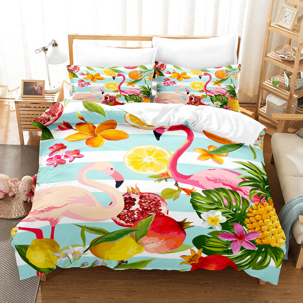 Cute Flamingo Bedding Set Quilt Covers Without Filler (Online Order Only)