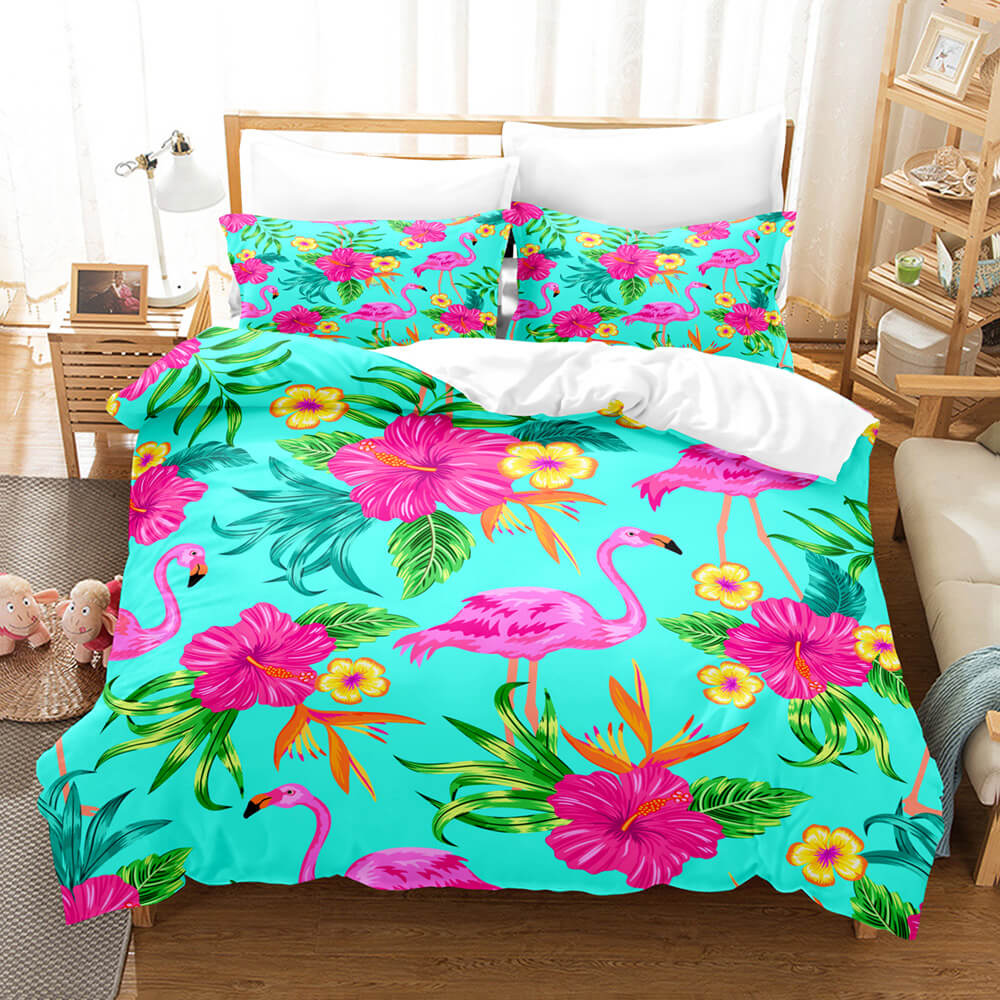 Cute Flamingo Bedding Set Quilt Covers Without Filler (Online Order Only)