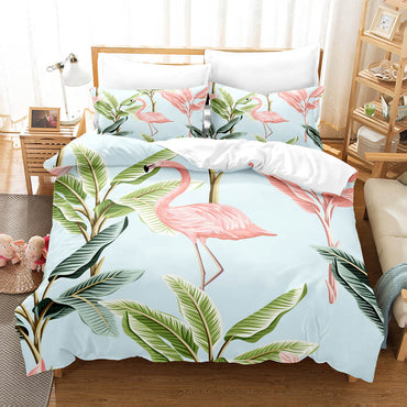 Cute Flamingo Bedding Set Quilt Covers Without Filler (Online Order Only)