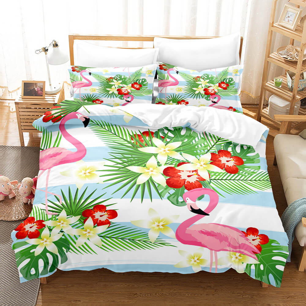 Cute Flamingo Bedding Set Quilt Covers Without Filler (Online Order Only)