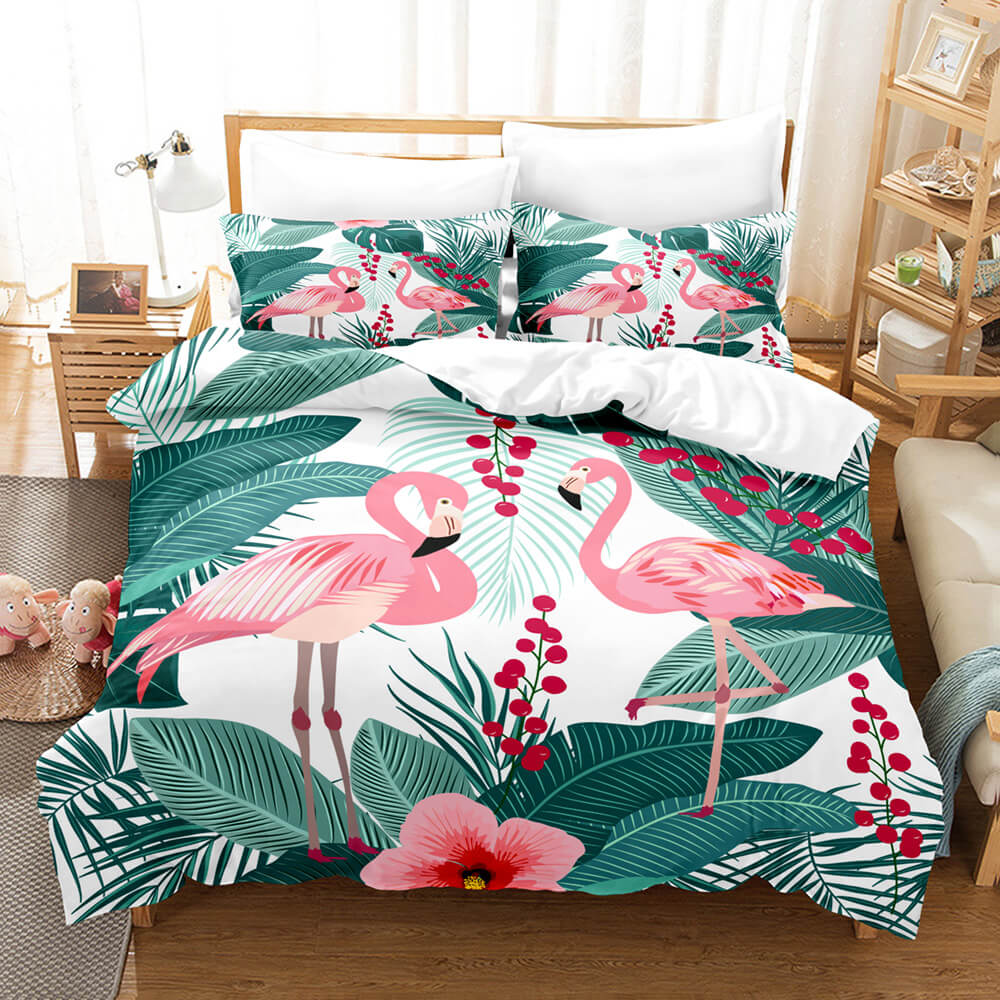 Cute Flamingo Bedding Set Quilt Covers Without Filler (Online Order Only)