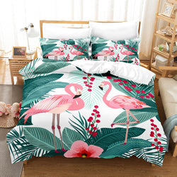 Cute Flamingo Bedding Set Quilt Covers Without Filler (Online Order Only)