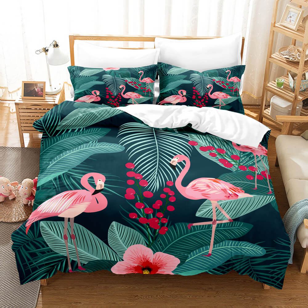 Cute Flamingo Bedding Set Quilt Covers Without Filler (Online Order Only)