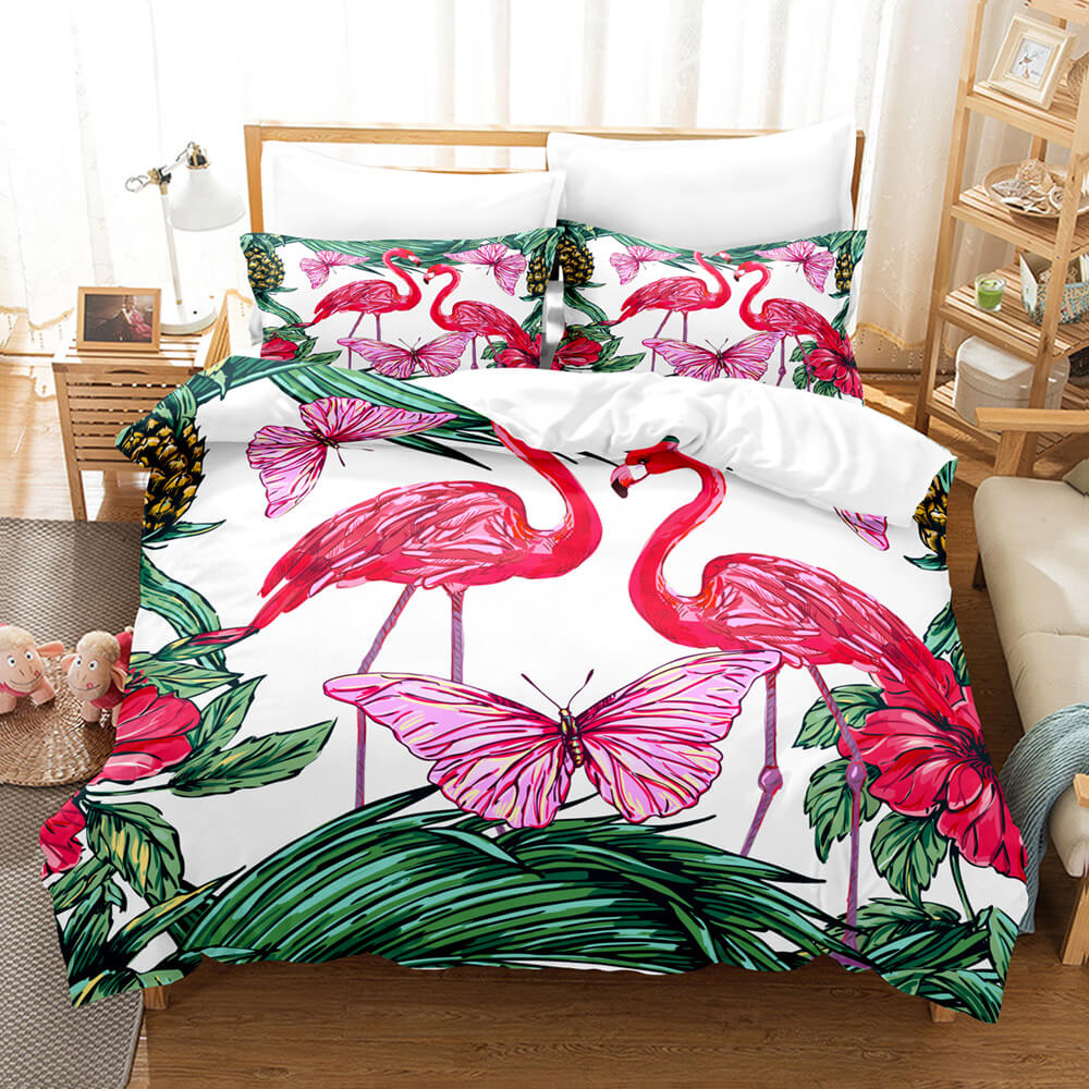 Cute Flamingo Bedding Set Quilt Covers Without Filler (Online Order Only)