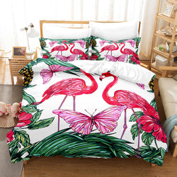 Cute Flamingo Bedding Set Quilt Covers Without Filler (Online Order Only)