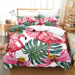 Cute Flamingo Bedding Set Quilt Covers Without Filler (Online Order Only)