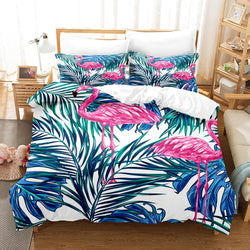 Cute Flamingo Bedding Set Quilt Covers Without Filler (Online Order Only)
