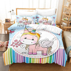 Cute Kids Girls Unicorn Bedding Set Quilt Covers Without Filler (Online Order Only)