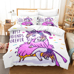 Cute Kids Girls Unicorn Bedding Set Quilt Covers Without Filler (Online Order Only)