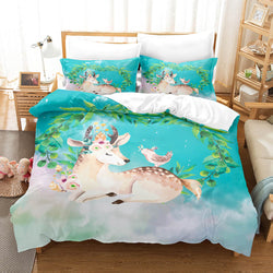 Cute Pere David's deer Elk Bedding Set Quilt Cover Without Filler (Online Order Only)