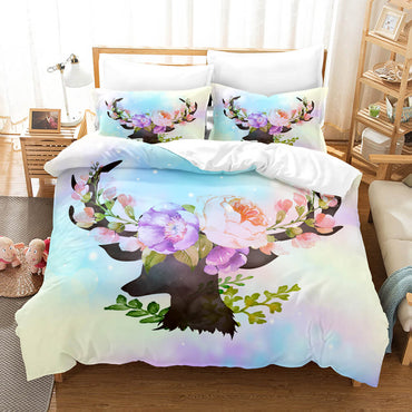 Cute Pere David's deer Elk Bedding Set Quilt Cover Without Filler (Online Order Only)