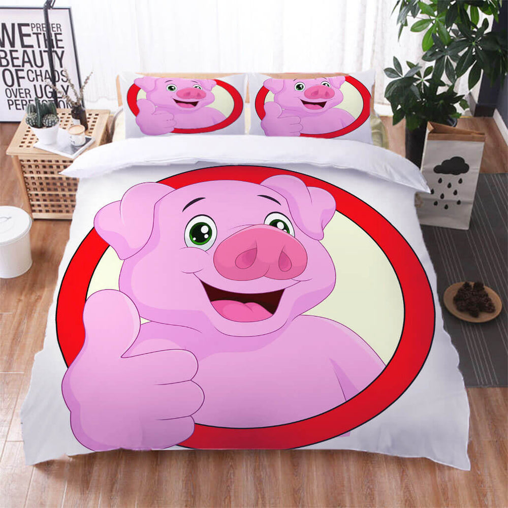 Cute Pig Pattern Bedding Set Quilt Cover Without Filler (Online Order Only)