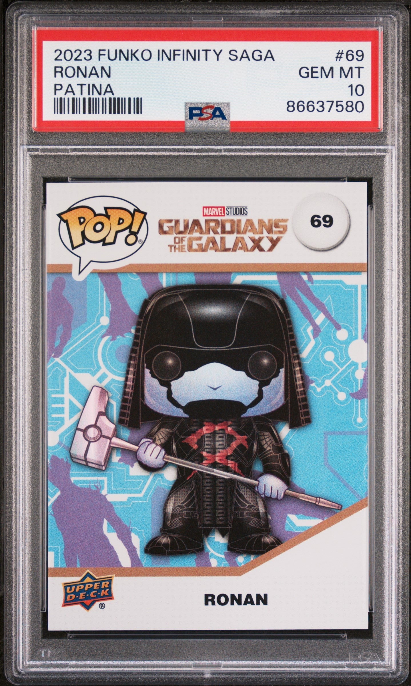 2023 UPPER DECK FUNKO POP MARVEL  RONAN PATINA #69  PSA 10 (Online Order Only)