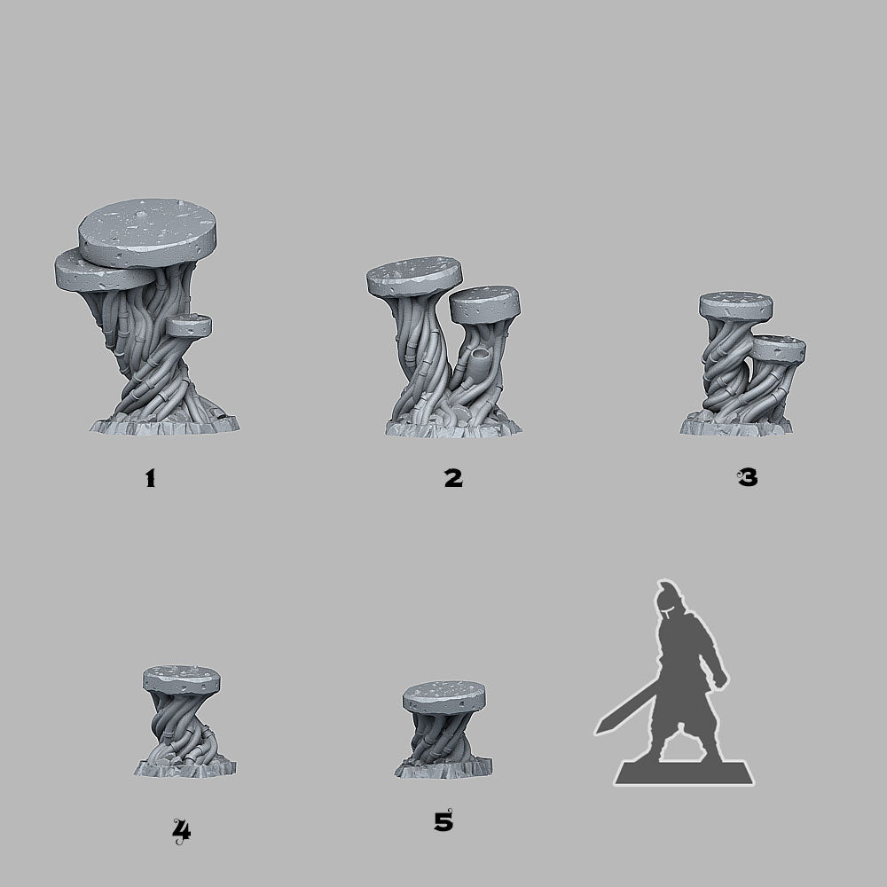 3D Printed Fantastic Plants and Rocks Cyber Desert Rocks 28mm - 32mm D&D Wargaming (Online Only)