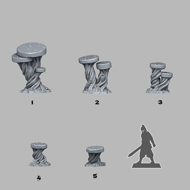 3D Printed Fantastic Plants and Rocks Cyber Desert Rocks 28mm - 32mm D&D Wargaming (Online Only)