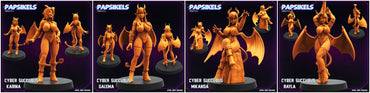 3D Printed Papsikels Cyber Succubis Set 28mm 32mm (Online Only)