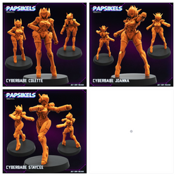 3D Printed Papsikels Cyberbabe Set 2 July 2024 Cyberpunk 28mm 32mm (Online Only)