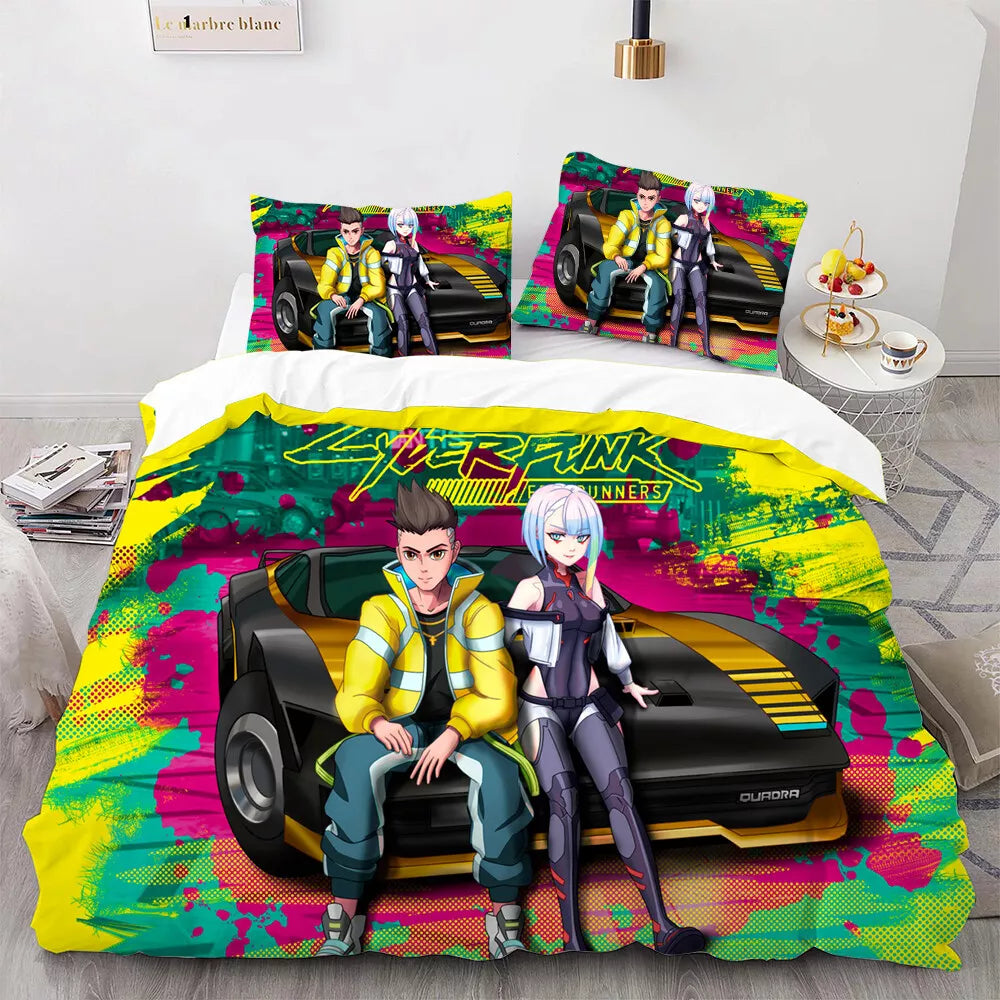 Cyberpunk Edgerunners Bedding Set Quilt Cover Without Filler (Online Order Only)