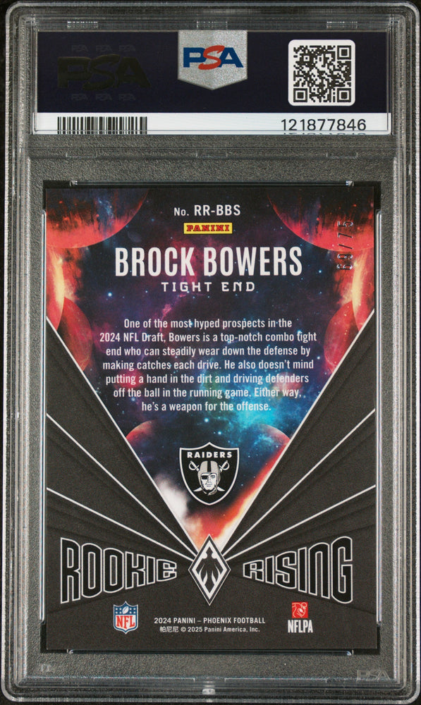 Graded 2024 Panini Phoenix Brock Bowers #RRBBS Rookie Rising Bronze /75 Rookie RC Football Card PSA 10 Gem Mint (ONLINE ORDER ONLY)