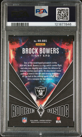 Graded 2024 Panini Phoenix Brock Bowers #RRBBS Rookie Rising Bronze /75 Rookie RC Football Card PSA 10 Gem Mint (ONLINE ORDER ONLY)