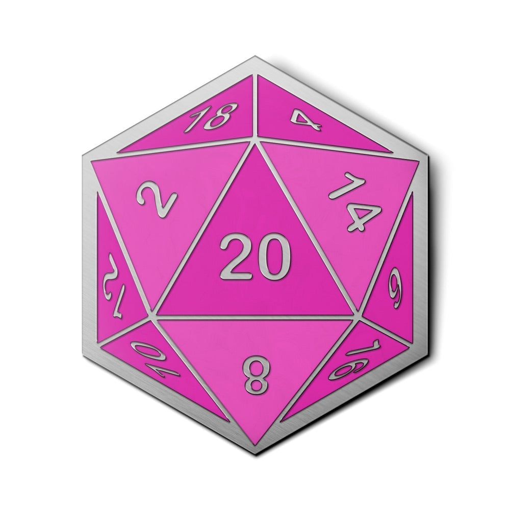 D20 Dice Die - Hard Enamel Adventure Dice Pin Metal by Norse Foundry (ONLINE ORDER ONLY)