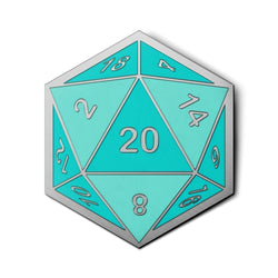 D20 Dice Die - Hard Enamel Adventure Dice Pin Metal by Norse Foundry (ONLINE ORDER ONLY)