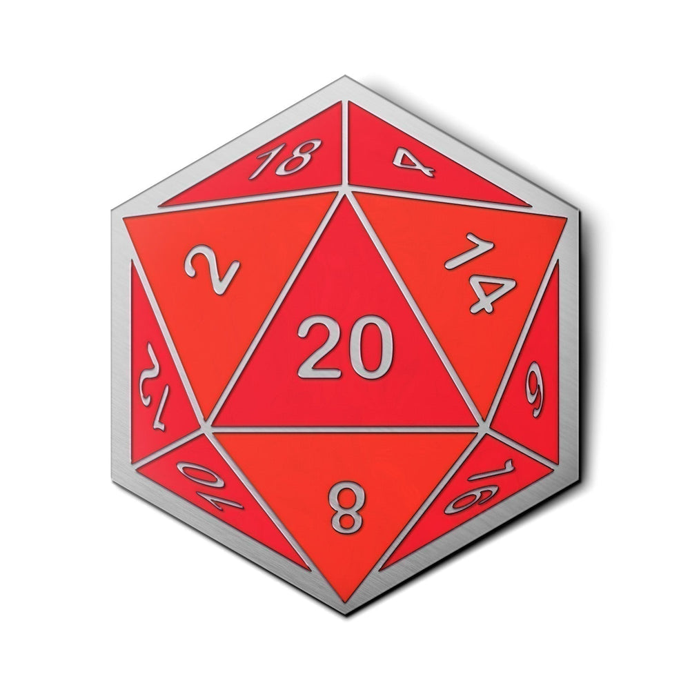 D20 Dice Die - Hard Enamel Adventure Dice Pin Metal by Norse Foundry (ONLINE ORDER ONLY)