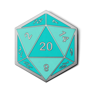 D20 Dice Die - Hard Enamel Adventure Dice Pin Metal by Norse Foundry (ONLINE ORDER ONLY)
