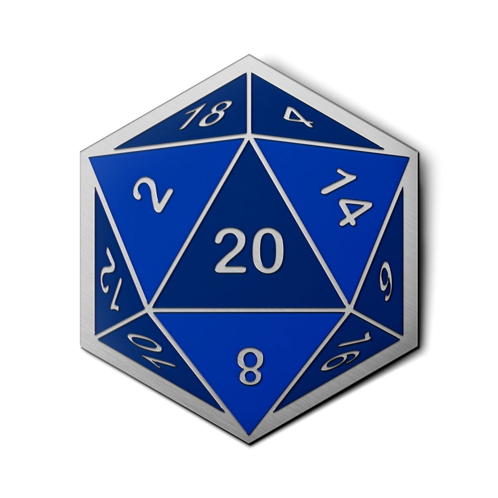 D20 Dice Die - Hard Enamel Adventure Dice Pin Metal by Norse Foundry (ONLINE ORDER ONLY)