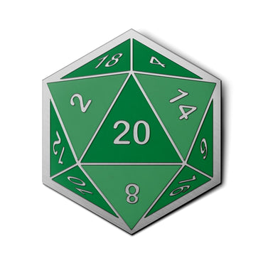 D20 Dice Die - Hard Enamel Adventure Dice Pin Metal by Norse Foundry (ONLINE ORDER ONLY)