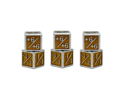 1/+1 & -1/-1 D6 Yellow Pack of 6 CCG Metal Dice (Online Only)
