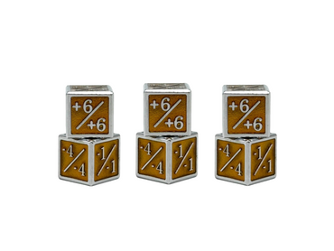 1/+1 & -1/-1 D6 Yellow Pack of 6 CCG Metal Dice (Online Only)